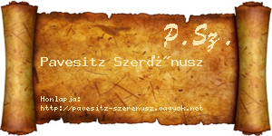 Pavesitz Szerénusz névjegykártya